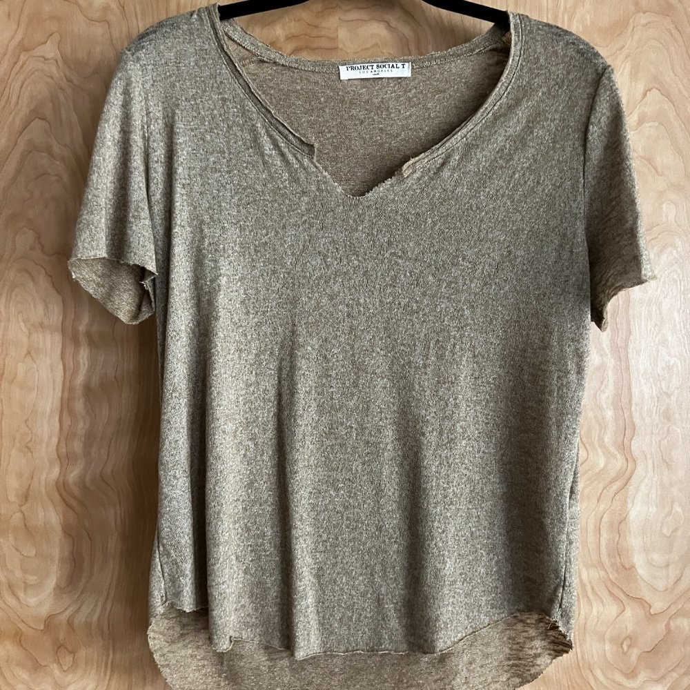 Project Social T suzie shirttail tee women's small seagrass